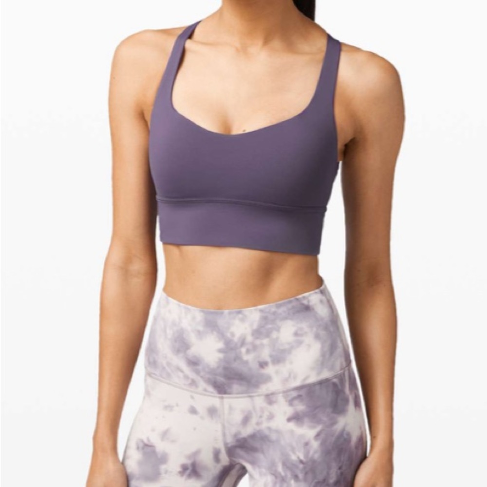 LULULEMON Free to Be Bra Wild Long Line Size 4 Midnight Orchid